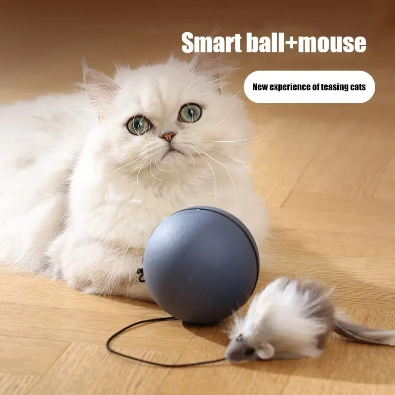 Juguete Eléctrico Inteligente para Gatos – Bola Interactiva con Ratón en Movimiento | Diversión Automática para Mascotas