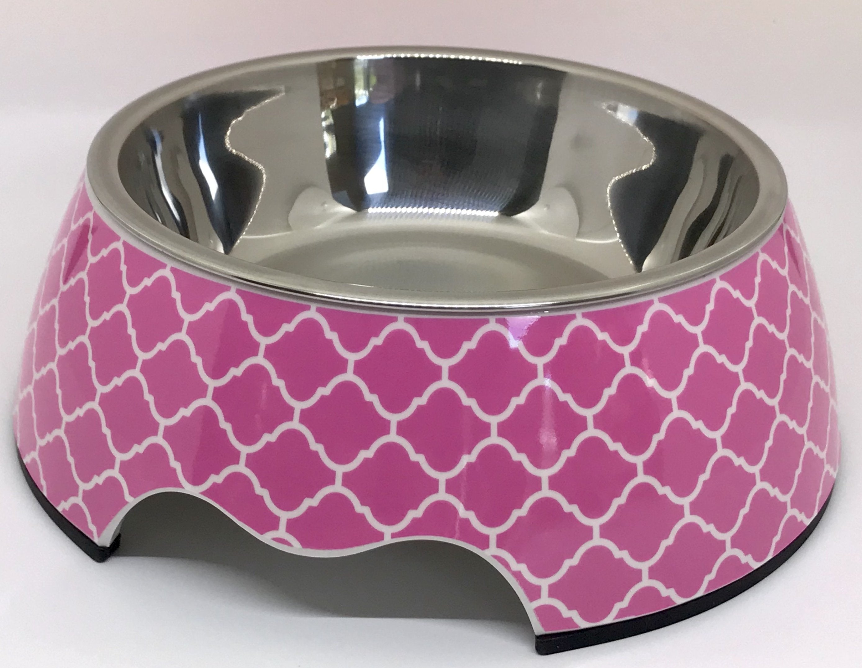 Plato para Perros Rosa Mediano | Acero Inoxidable Antideslizante | Diseño Moderno