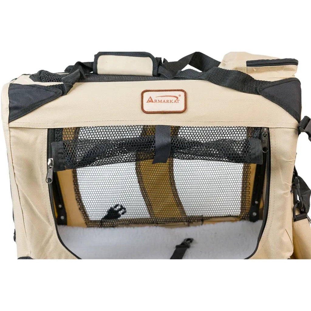 Transportadora Plegable Suave para Perros | Armarkat Beige | Ideal para Viajes, Hogar y Camping 🐕✈️