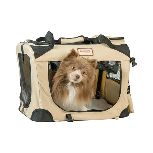 Transportadora Plegable Suave para Perros | Armarkat Beige | Ideal para Viajes, Hogar y Camping 🐕✈️