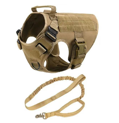 Military Tactical Dog Harness + Leash Set | Arnés Militar Antitirones para Perros Grandes y Entrenamiento