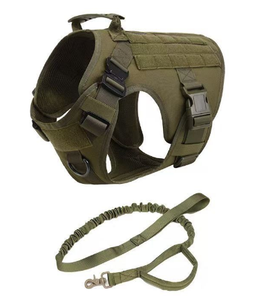 Military Tactical Dog Harness + Leash Set | Arnés Militar Antitirones para Perros Grandes y Entrenamiento