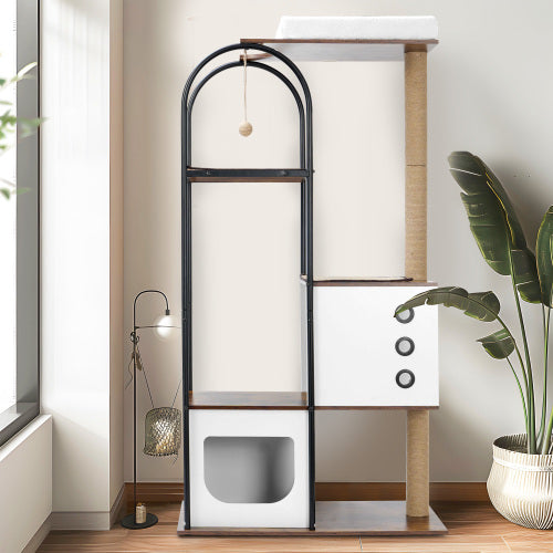 Rascador Árbol para Gatos de Interior | Torre de Juego y Descanso Multifuncional